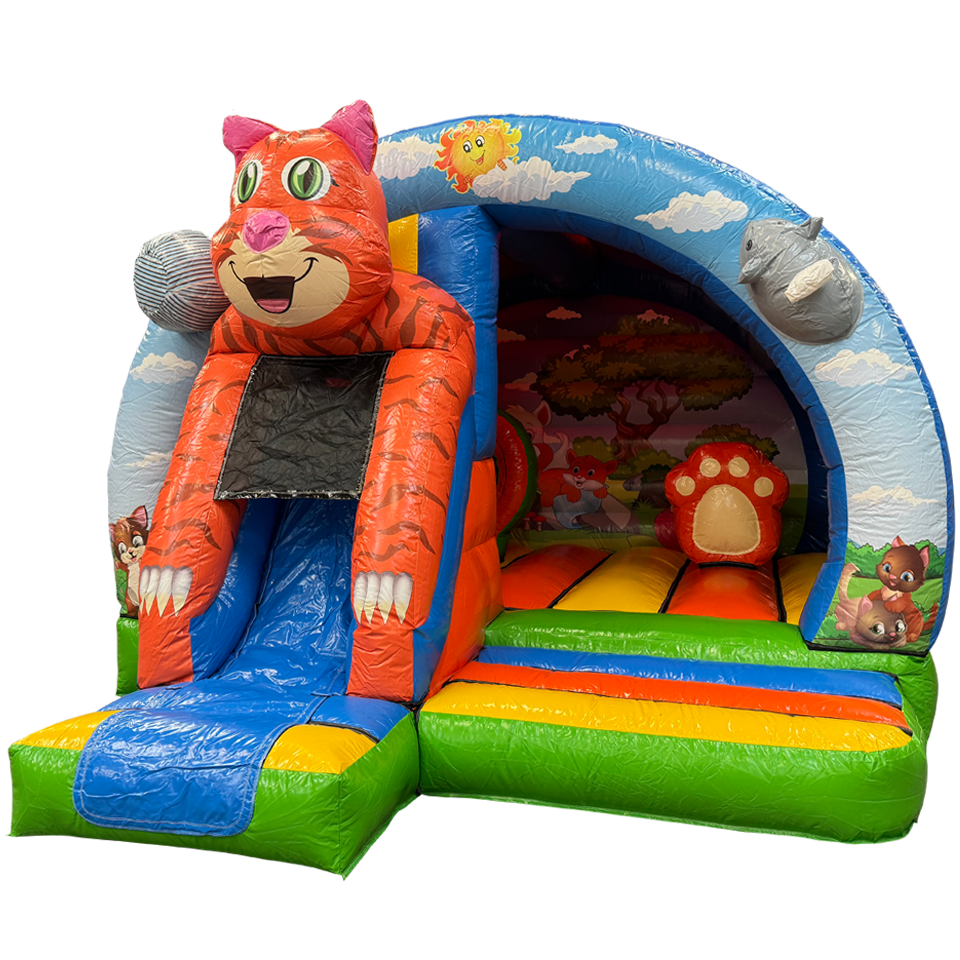 Arch Midi 3D Kat Springkasteel Met Obstakels