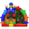 Hüpfburg Arch Midi 3D Farbige Blöcke mit Hindernissen und Rutsche