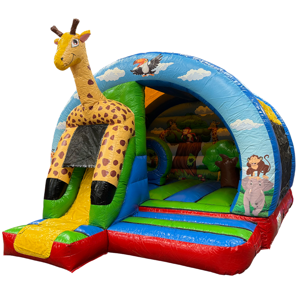 Arch Midi 3D Giraf Springkasteel Met Obstakels