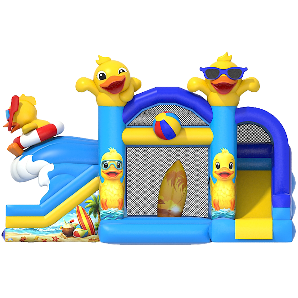 Hüpfburg mit 2 Rutschen 3D Ente