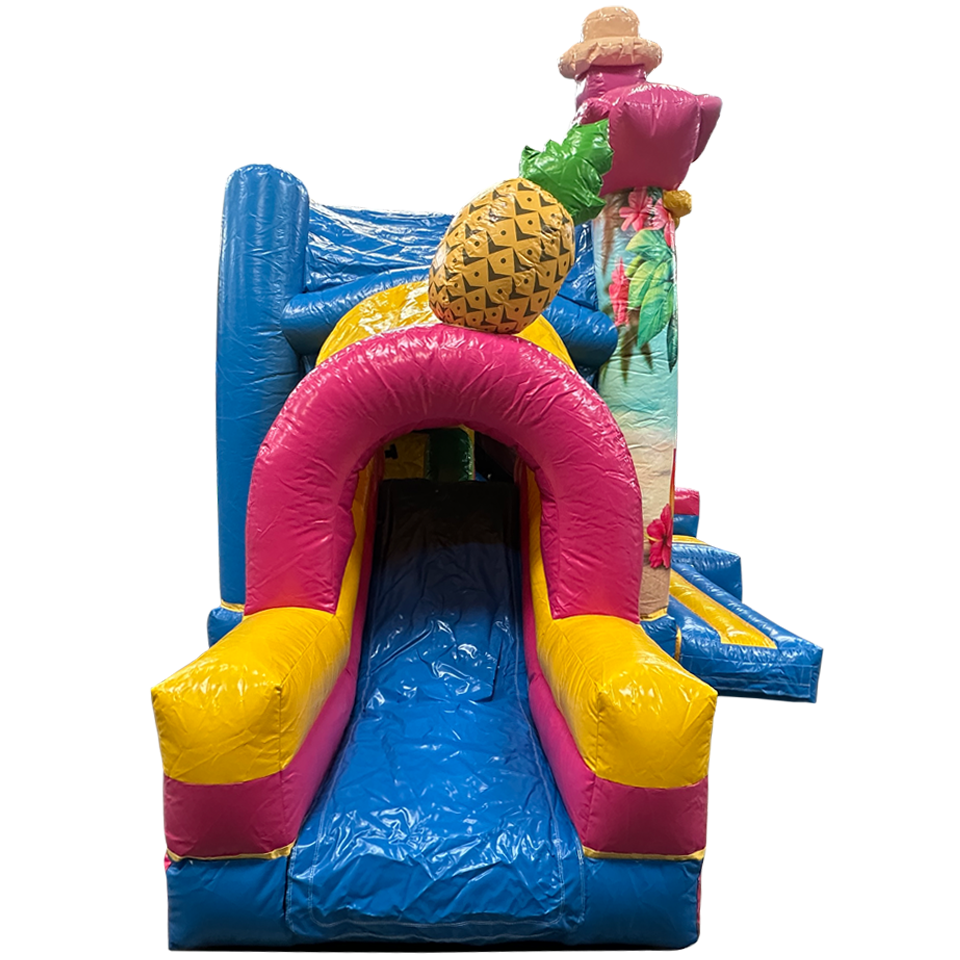 Bouncy Castle with 2 Slides 3D Flamingo