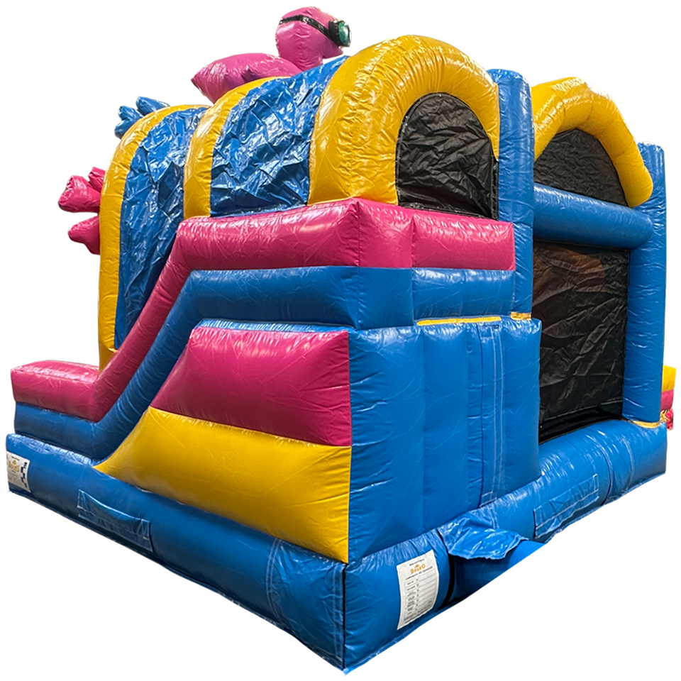 Bouncy Castle with 2 Slides 3D Flamingo