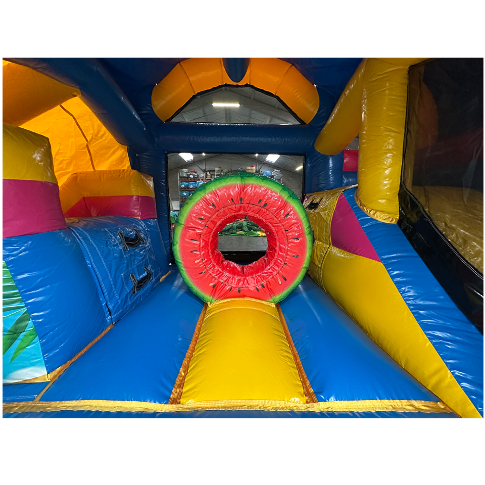 Bouncy Castle with 2 Slides 3D Flamingo