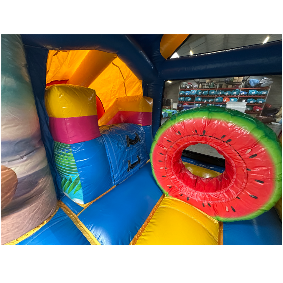 Bouncy Castle with 2 Slides 3D Flamingo