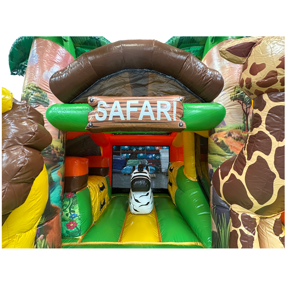 Bouncy Castle with 2 Slides 3D Safari
