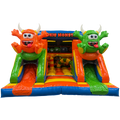 Hüpfburg Combo Midi 2 Rutschen Cookie Monster ohne Schwimmbad