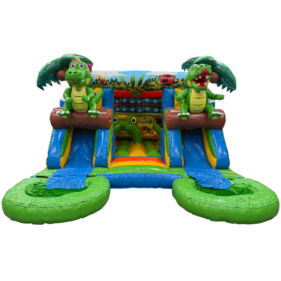 Combo Midi 2 Slides Crocodile Inflatable