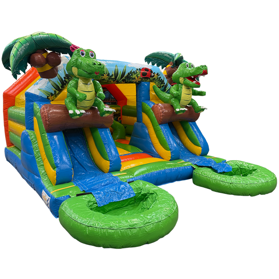 Combo Midi 2 Slides Crocodile Inflatable
