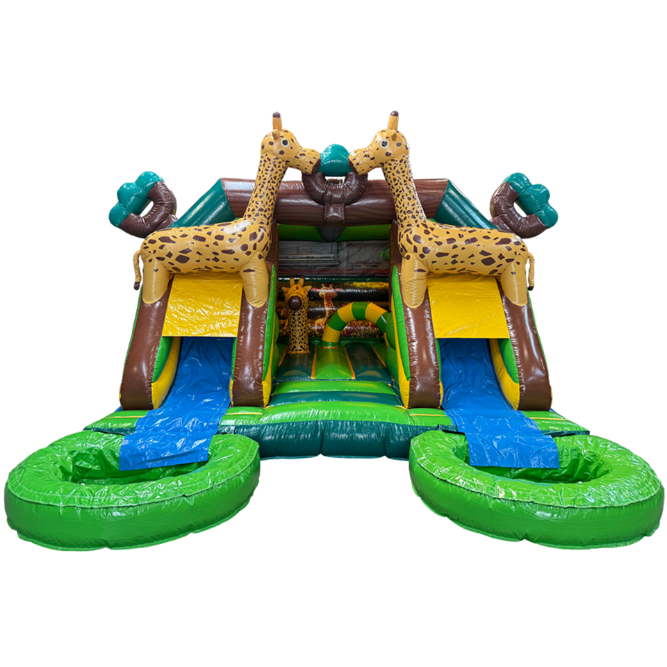 Combo Midi 2 Slides Giraffe Inflatable