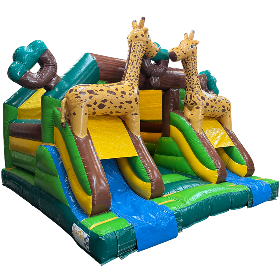 Combo Midi 2 Slides Giraffe Inflatable