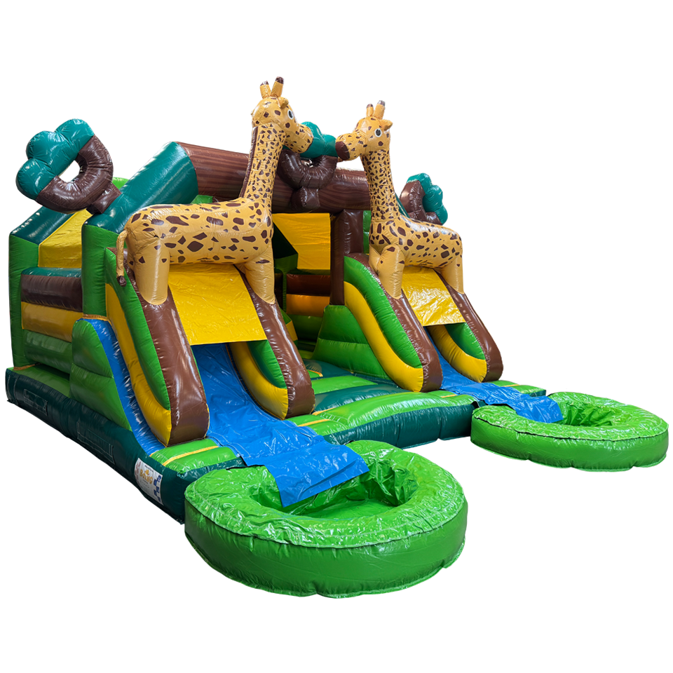 Combo Midi 2 Slides Giraffe Inflatable