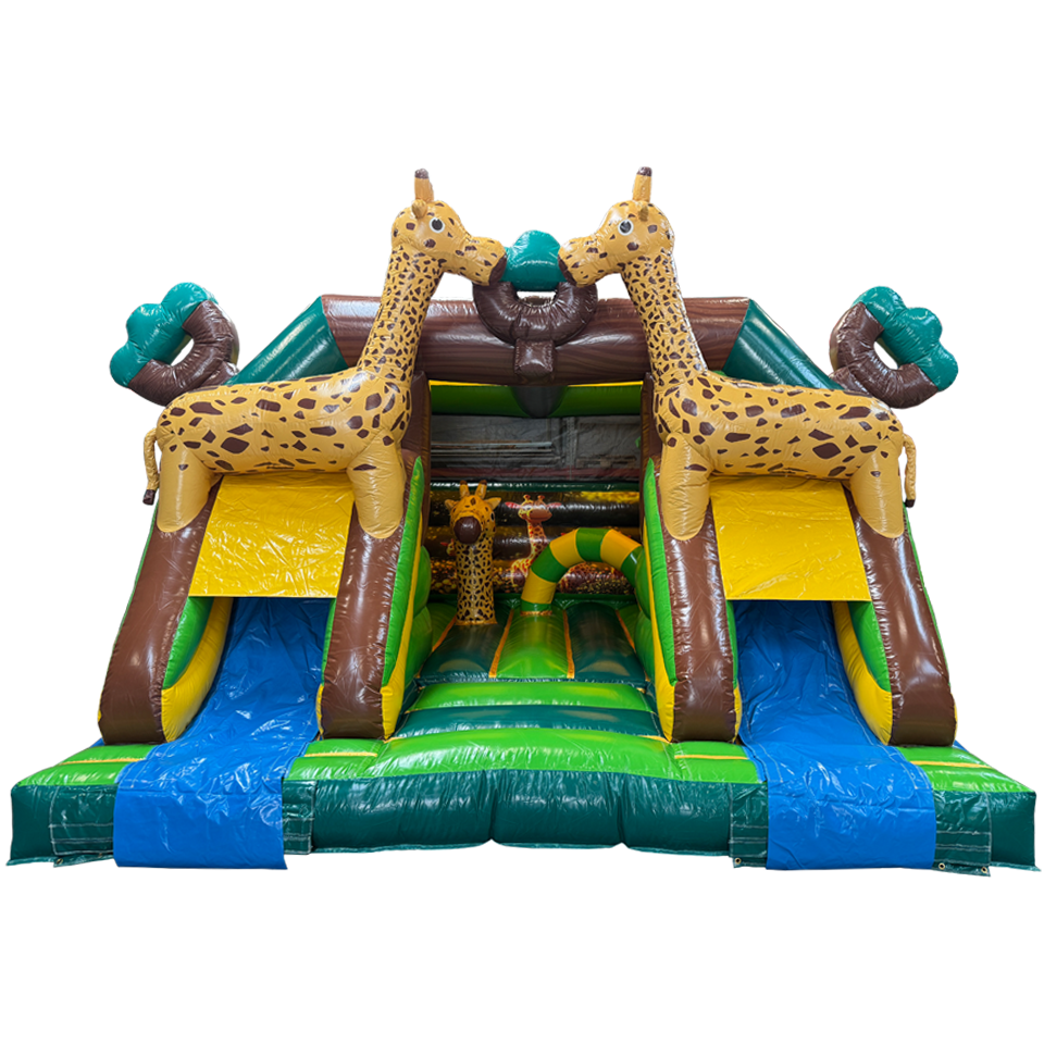 Combo Midi 2 Slides Giraffe Inflatable