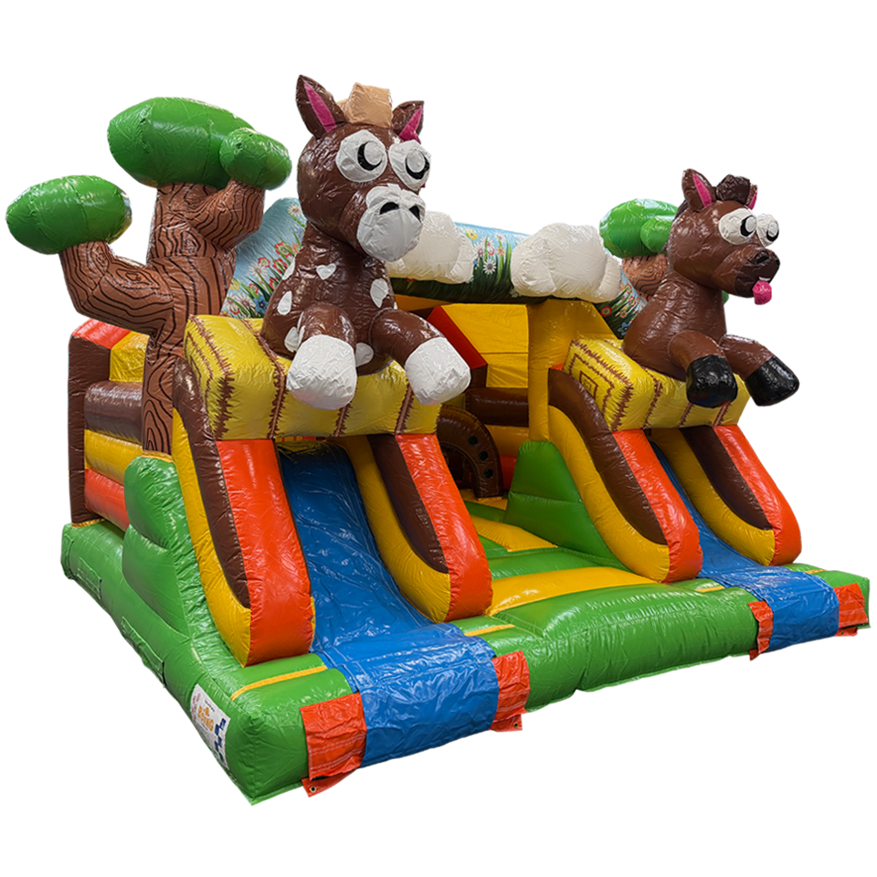 Combo Midi 2 Slides Horses Inflatable