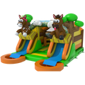 Hüpfburg Combo Midi 2 Rutschen Pferde