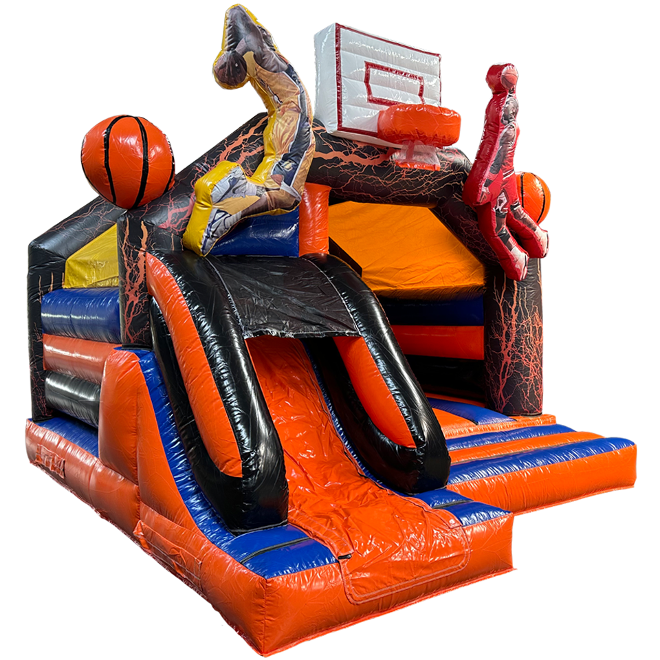 Midi 3D Basket Met Obstakels Springkasteel