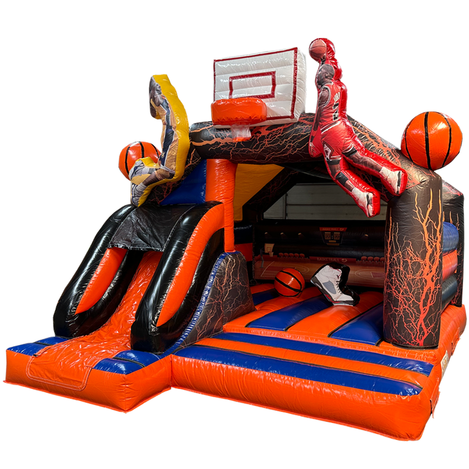 Combo Midi 3D Basket Met Obstakels Springkasteel