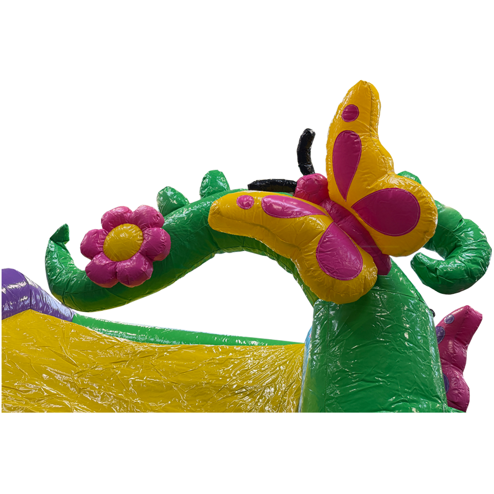 Château Gonflable Combo Midi 3D Papillon avec Obstacle