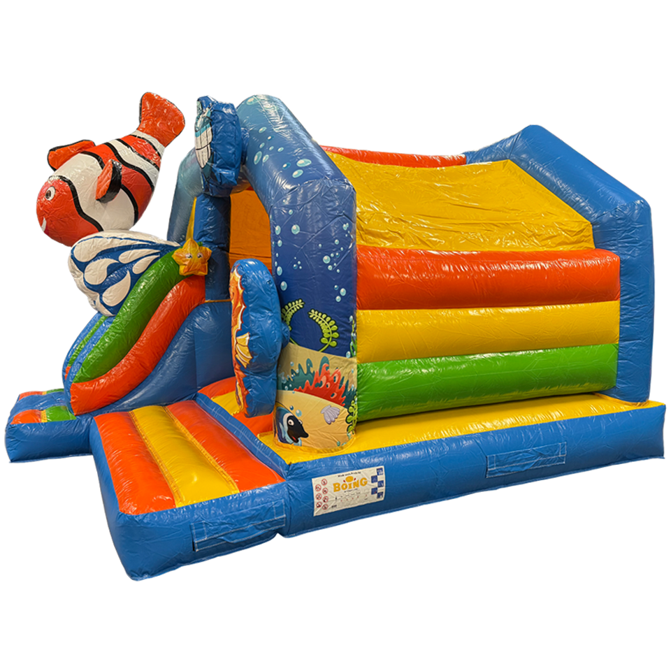 Kombination MIDI 3D Clownfisch Hüpfburg mit Hindernissen