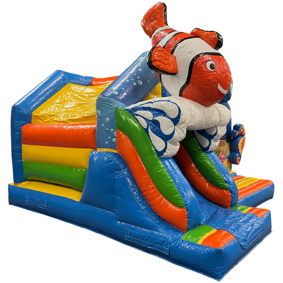 Kombination MIDI 3D Clownfisch Hüpfburg mit Hindernissen