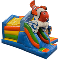 Hüpfburg Combo Midi 3D Clownfisch mit Hindernissen und Rutsche