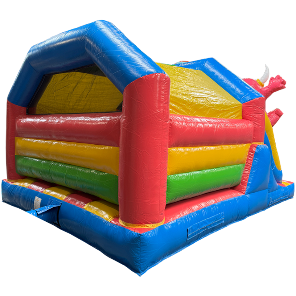 Combo Midi 3D Cookie Monster Fuchsia Inflatable With Obstacles