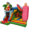 Hüpfburg Combo Midi 3D Verrückter Pinguin mit Hindernissen und Rutsche