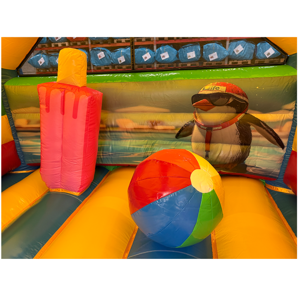 Combo Midi 3D Crazy Penguin Inflatable With Obstacle