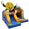Hüpfburg Combo Midi 3D Emoji mit Hindernissen und Rutsche