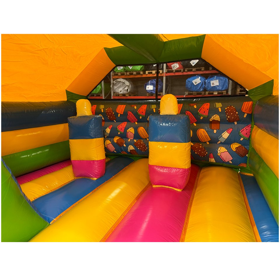 Château Gonflable Combo Midi 3D Glaces avec Obstacles