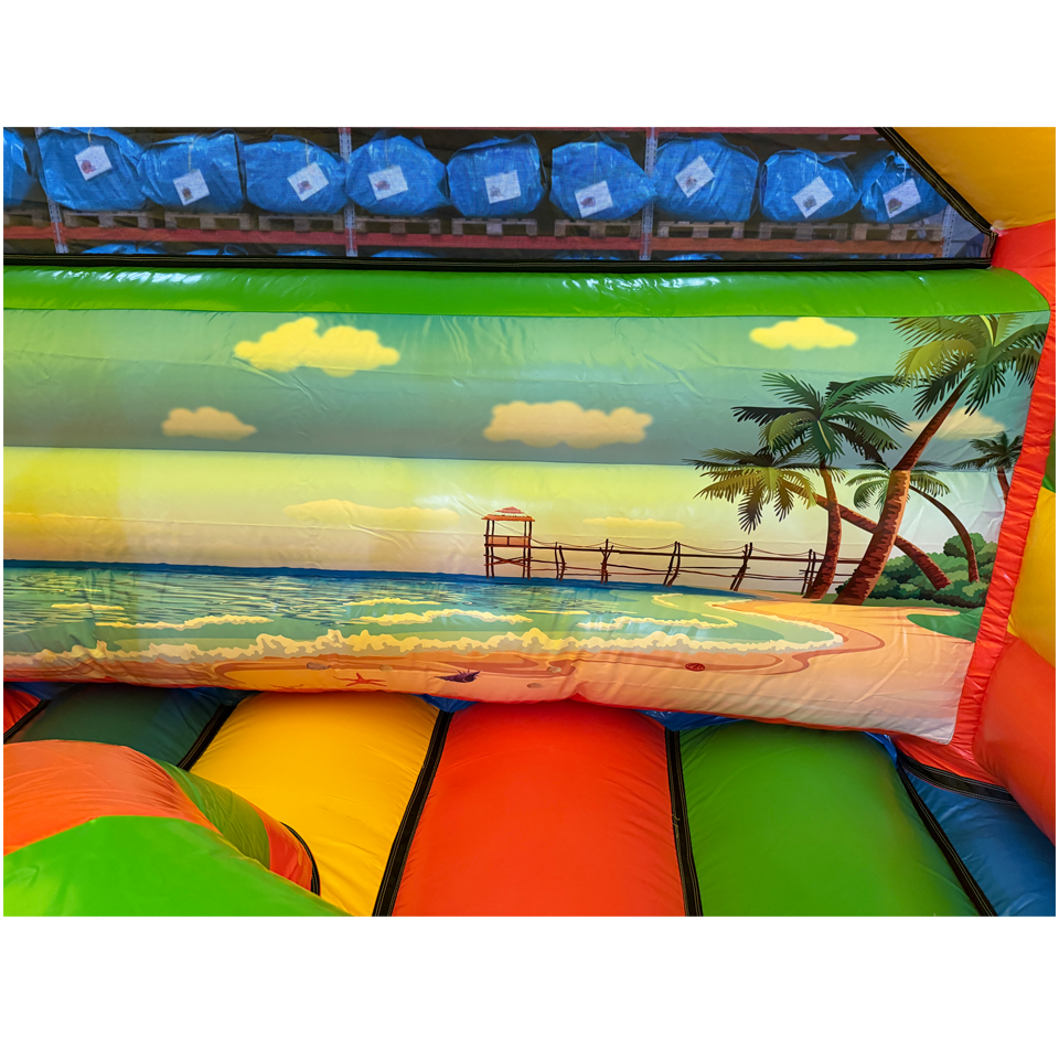 Combo Midi 3D Surfing Panda Inflatable With Obstacle
