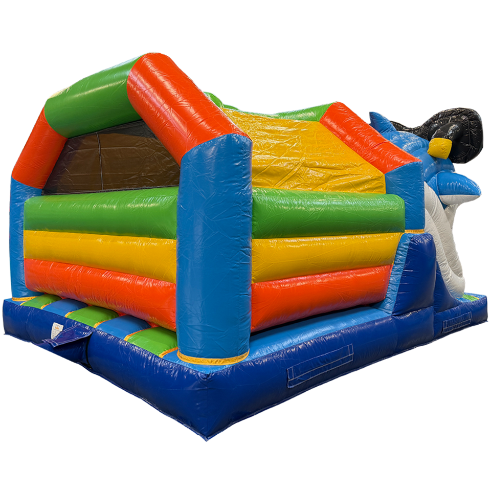 Combo château gonflable de surf 3D Requin Midi avec obstacle