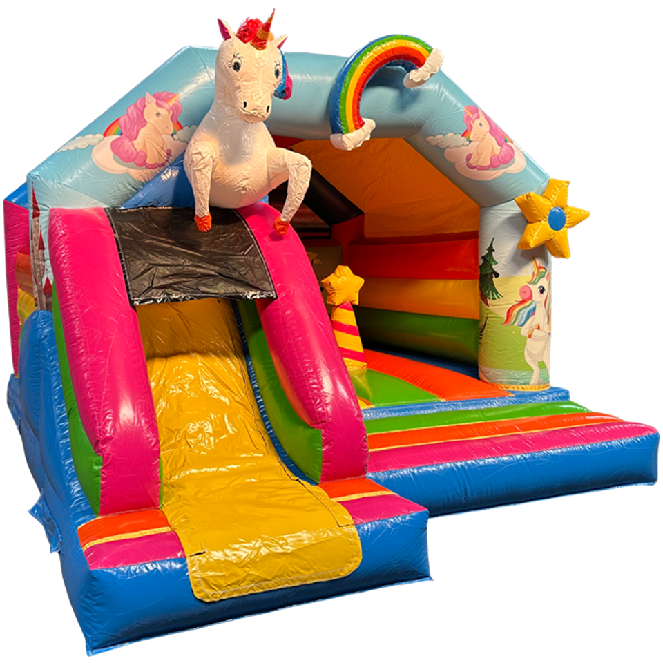 Unicorn Met Obstakels Springkasteel