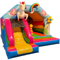 Hüpfburg Combo Midi 3D Einhorn mit Hindernissen und Rutsche