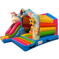 Hüpfburg Combo Midi 3D Einhorn mit Hindernissen und Rutsche