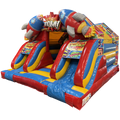 Hüpfburg Combo Midi 2 Rutschen Comic