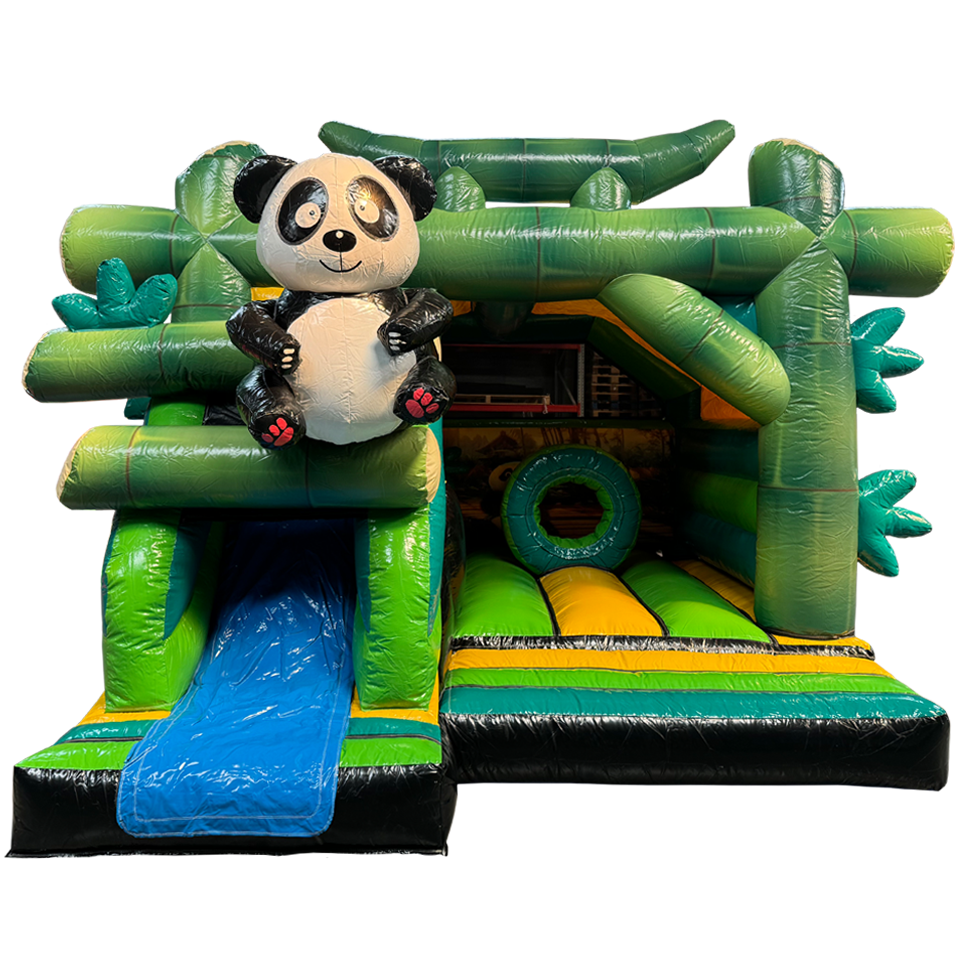 Château gonflable Combo Midi 3D Panda avec obstacles