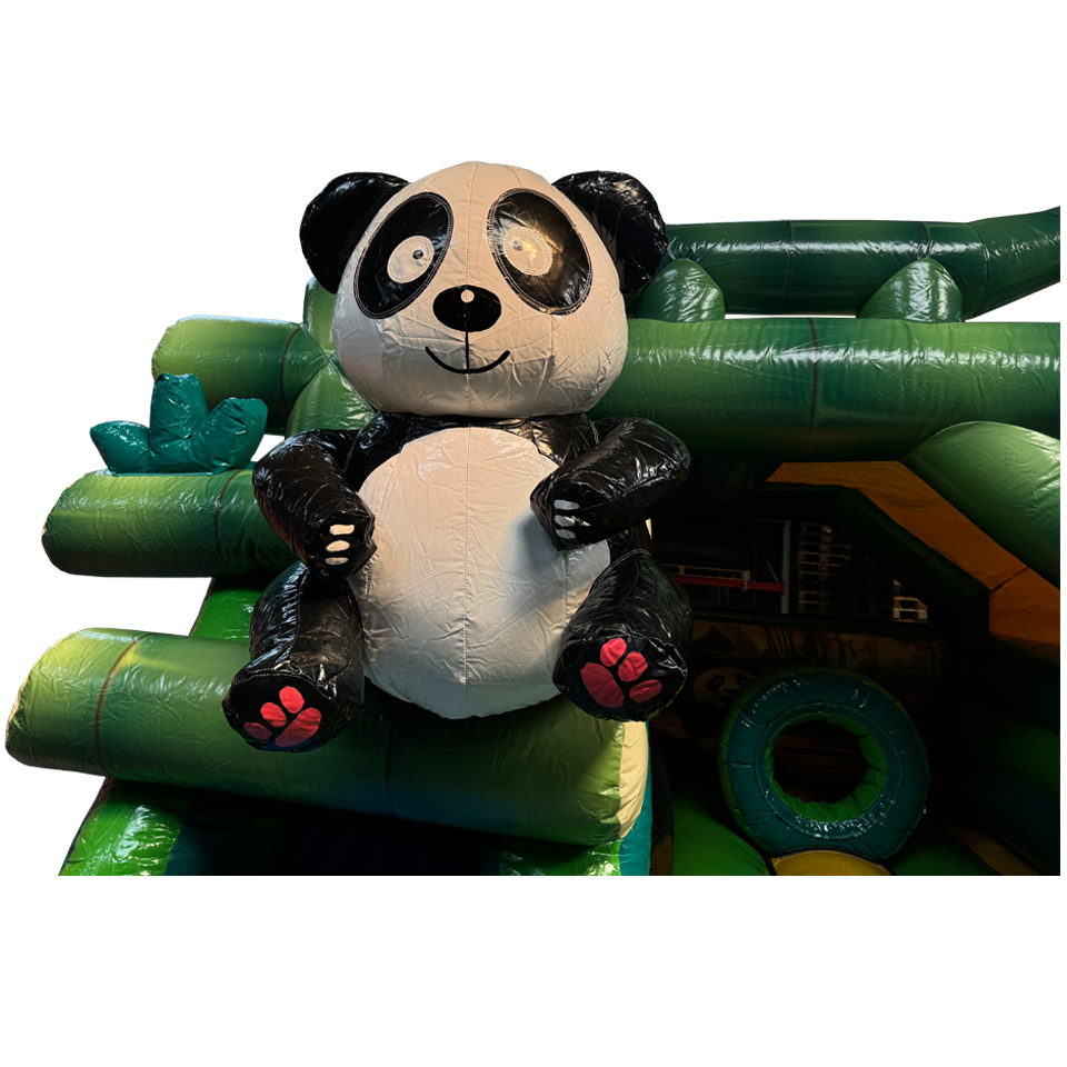 Château gonflable Combo Midi 3D Panda avec obstacles
