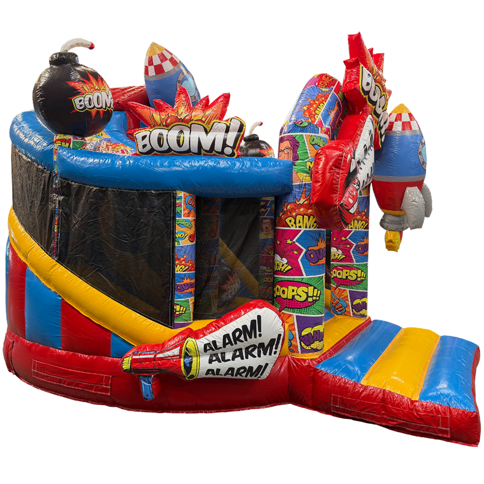 Twist N Slide Comic Hüpfburg