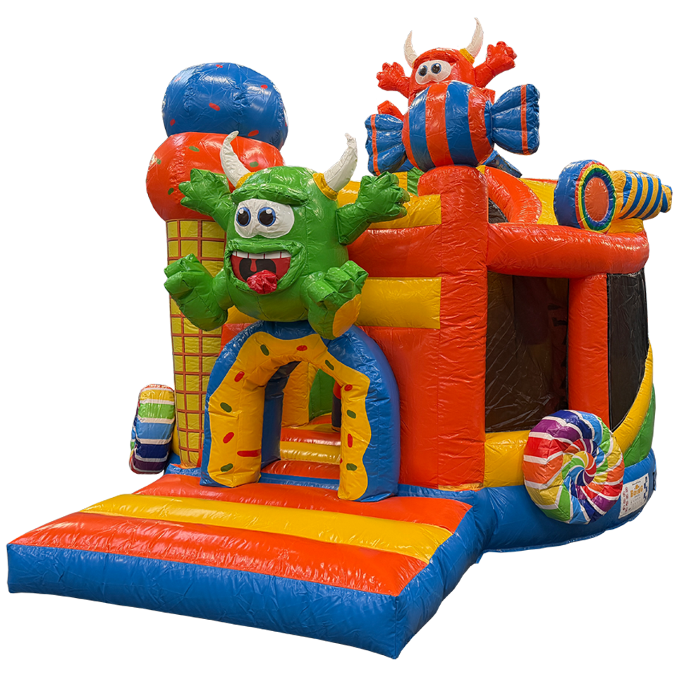 Hüpfburg Twist N Slide Cookie Monster Orange