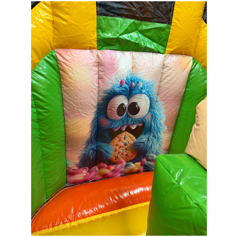 Château Gonflable Twist N Slide Cookie Monster Orange
