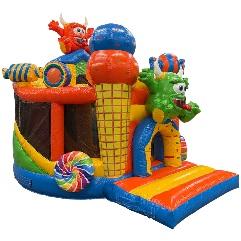 Château Gonflable Twist N Slide Cookie Monster Orange