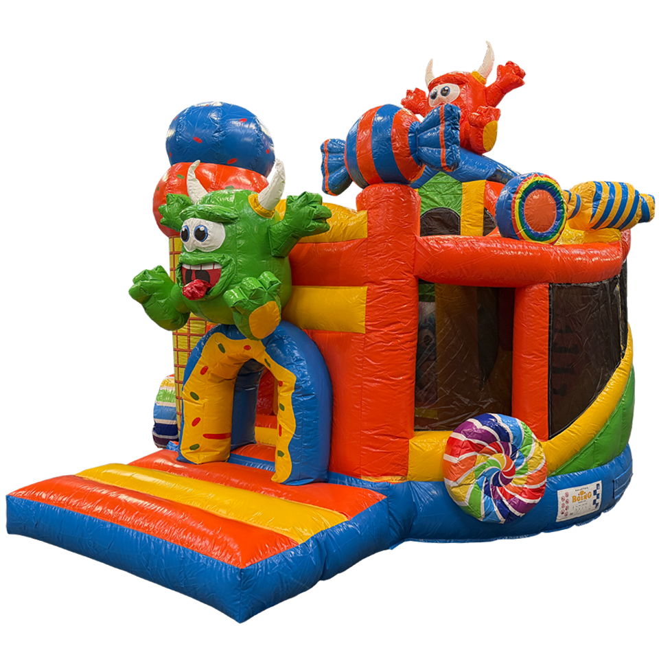 Château Gonflable Twist N Slide Cookie Monster Orange