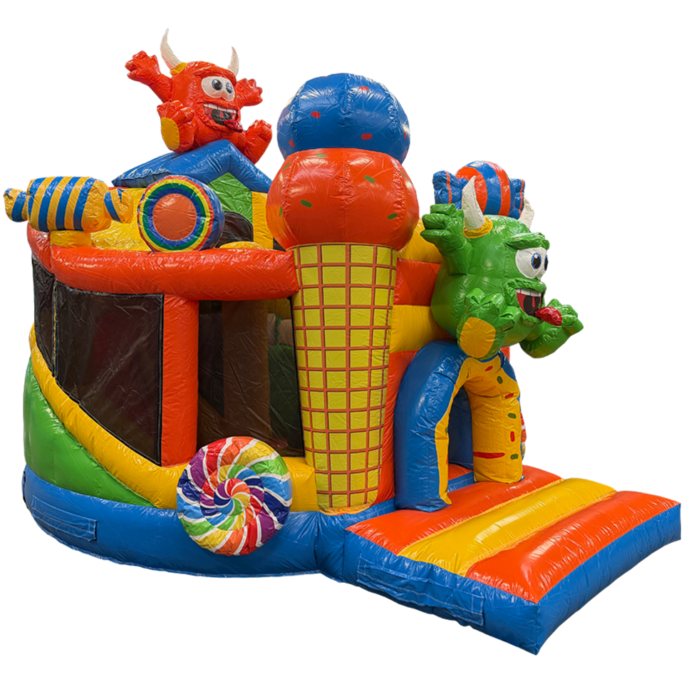 Château Gonflable Twist N Slide Cookie Monster Orange