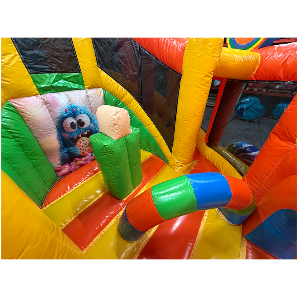 Château Gonflable Twist N Slide Cookie Monster Orange
