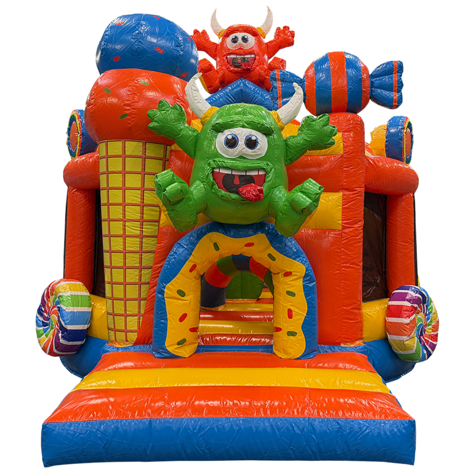 Château Gonflable Twist N Slide Cookie Monster Orange