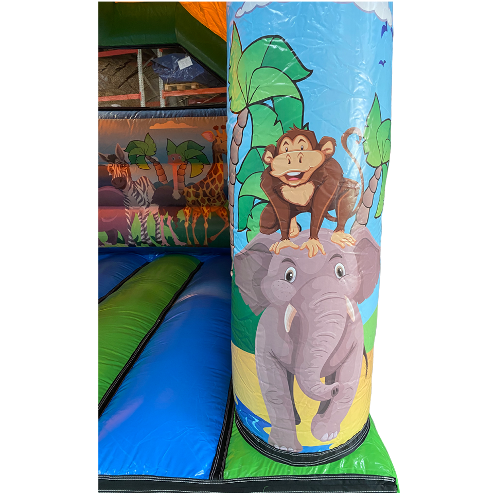 Paal met olifant en aap