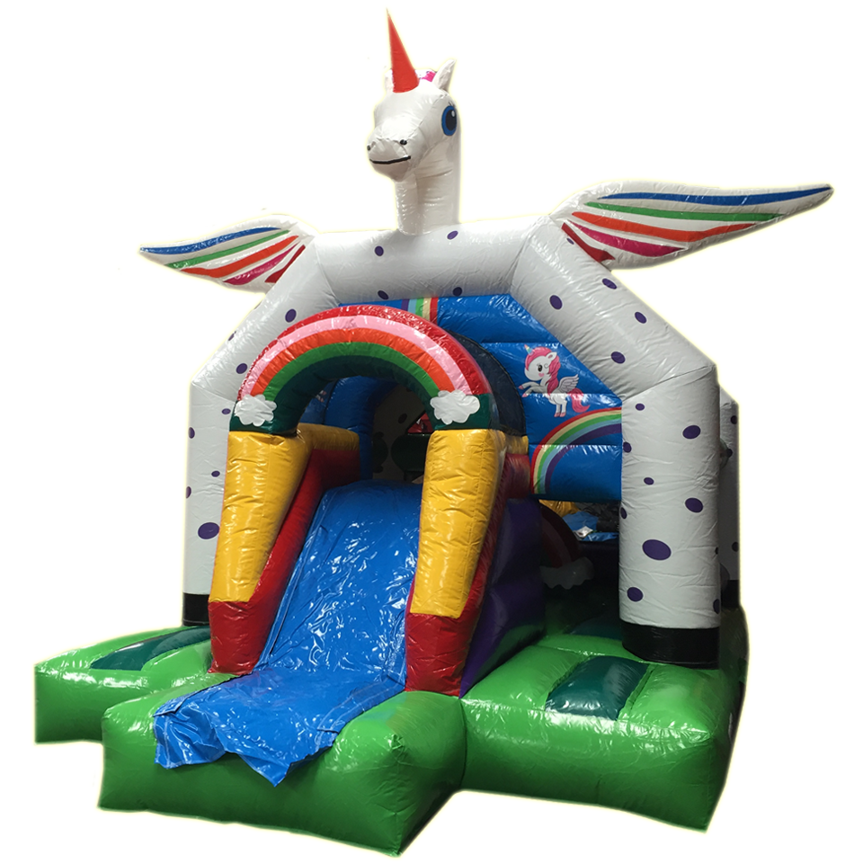 Fframe Midi Licorne Blanche Château gonflable 