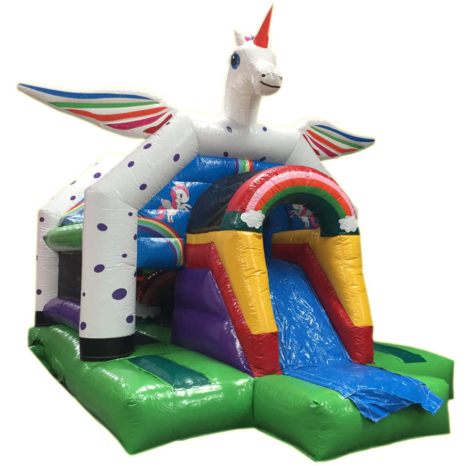 Fframe Midi Licorne Blanche Château gonflable 