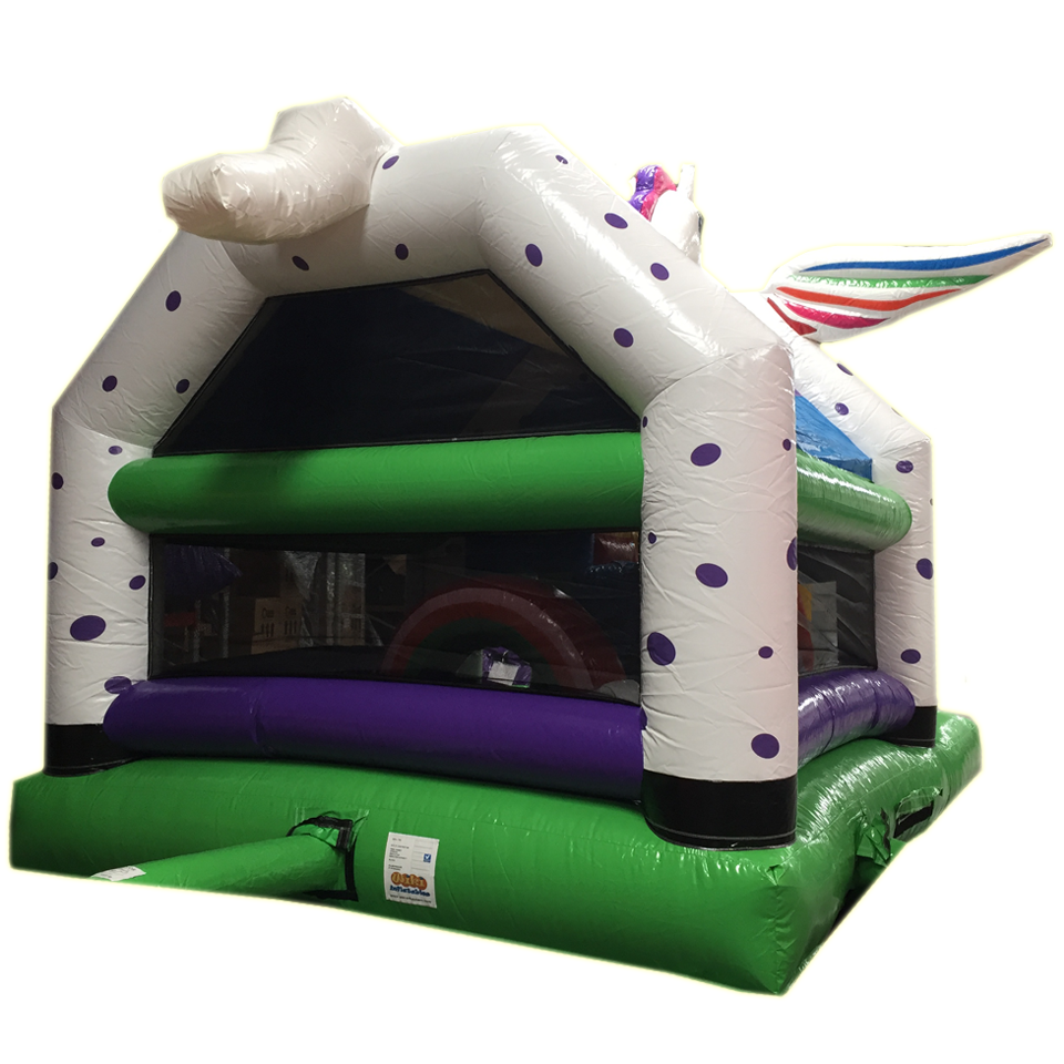 Fframe Midi Licorne Blanche Château gonflable 