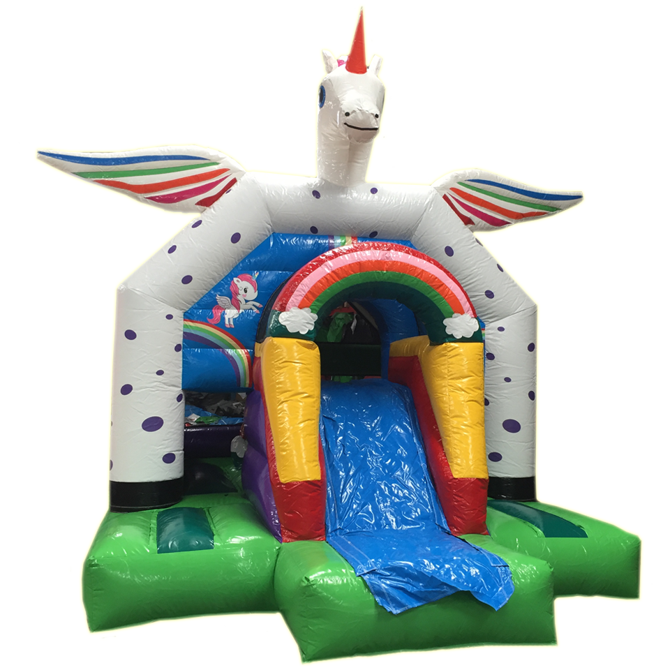 Fframe Midi Licorne Blanche Château gonflable 